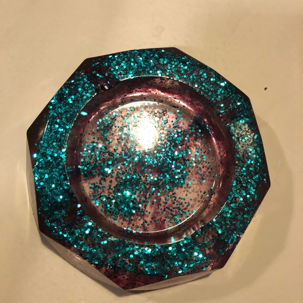 Large blue & purple ashtray